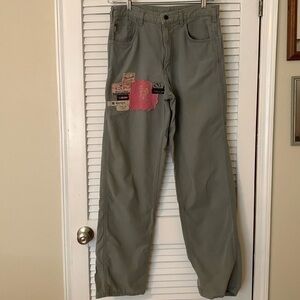 Carhartt FR Upcycled Customized Army Green Jeans 34x35